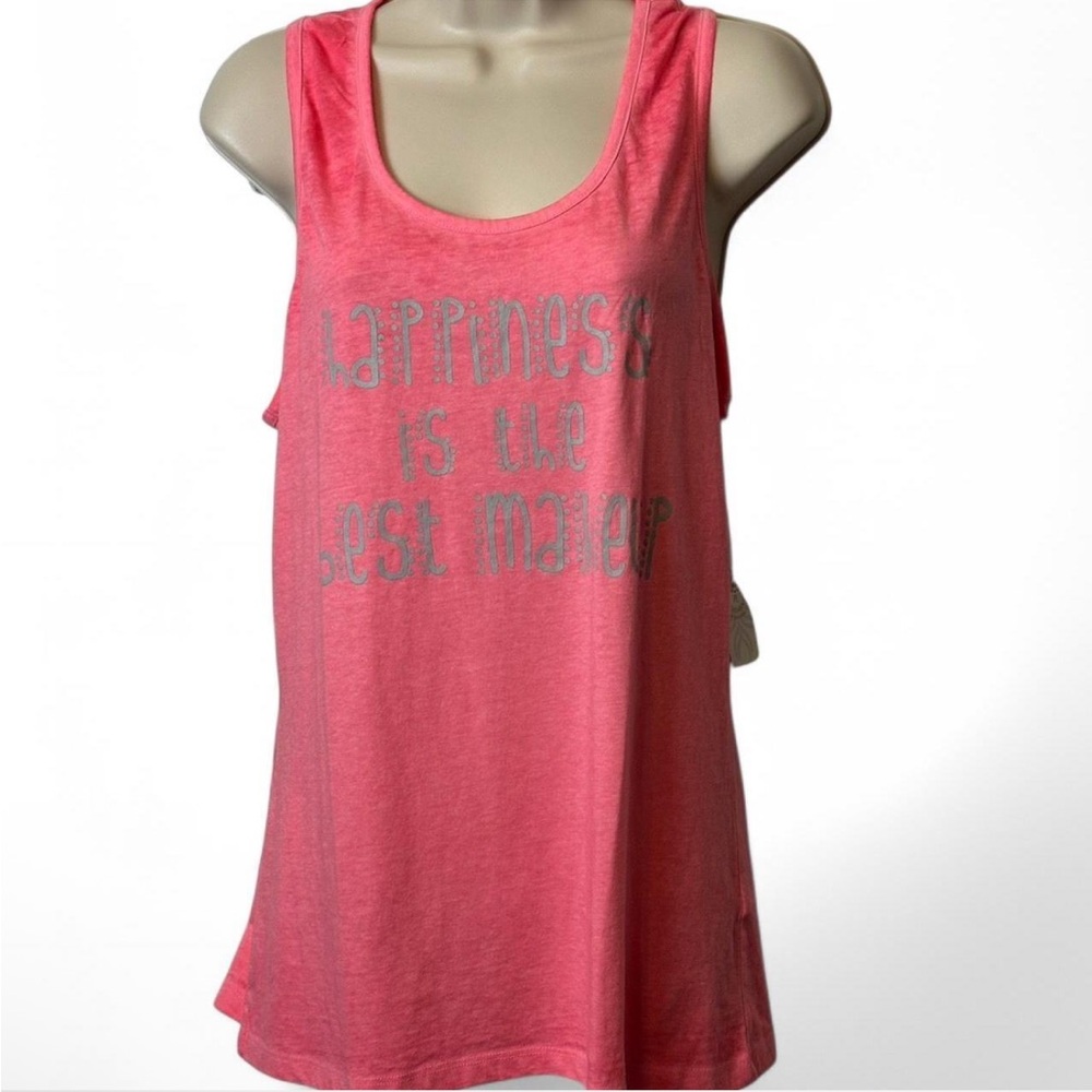 Graphic Tank Top “Happiness‎ is the best makeup”